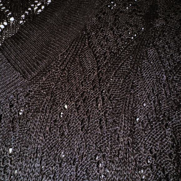 Say What USA Open Knit Top Women's M L XL Black fairygrunge Whimsygoth Vintage - Picture 7 of 14